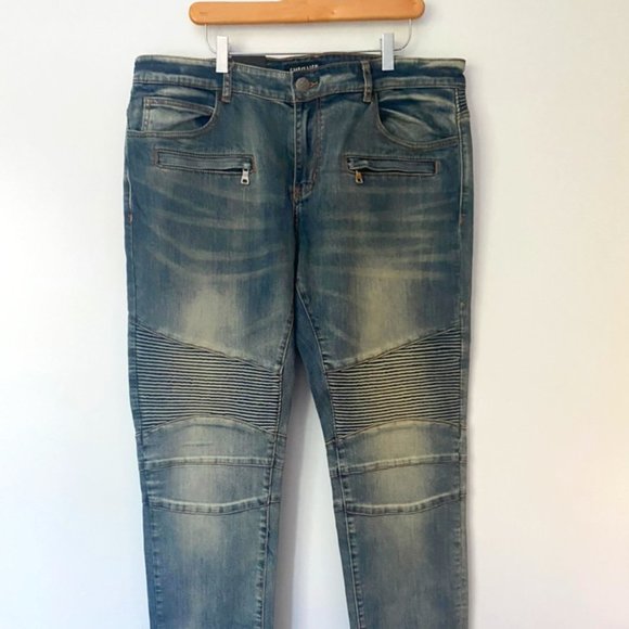Embellish NYC Jeans NWT 38 Biker Panel - Picture 1 of 11